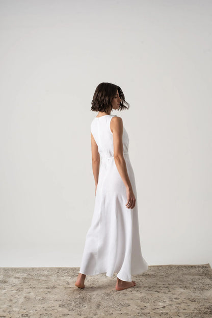 Hemming Midi Dress White