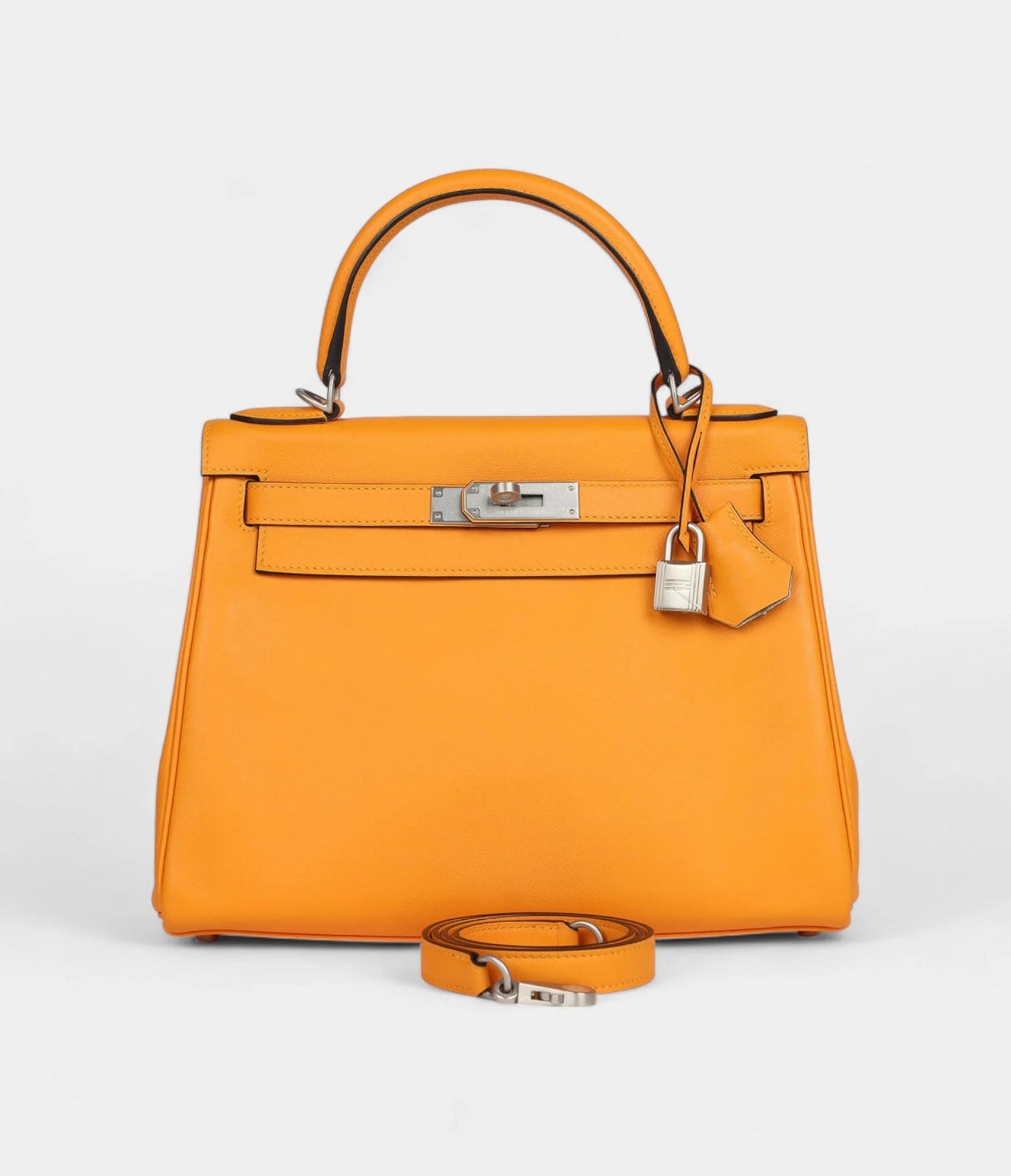 Vintage Hermes Kelly 28 Swift Brushed Palladium Hardware