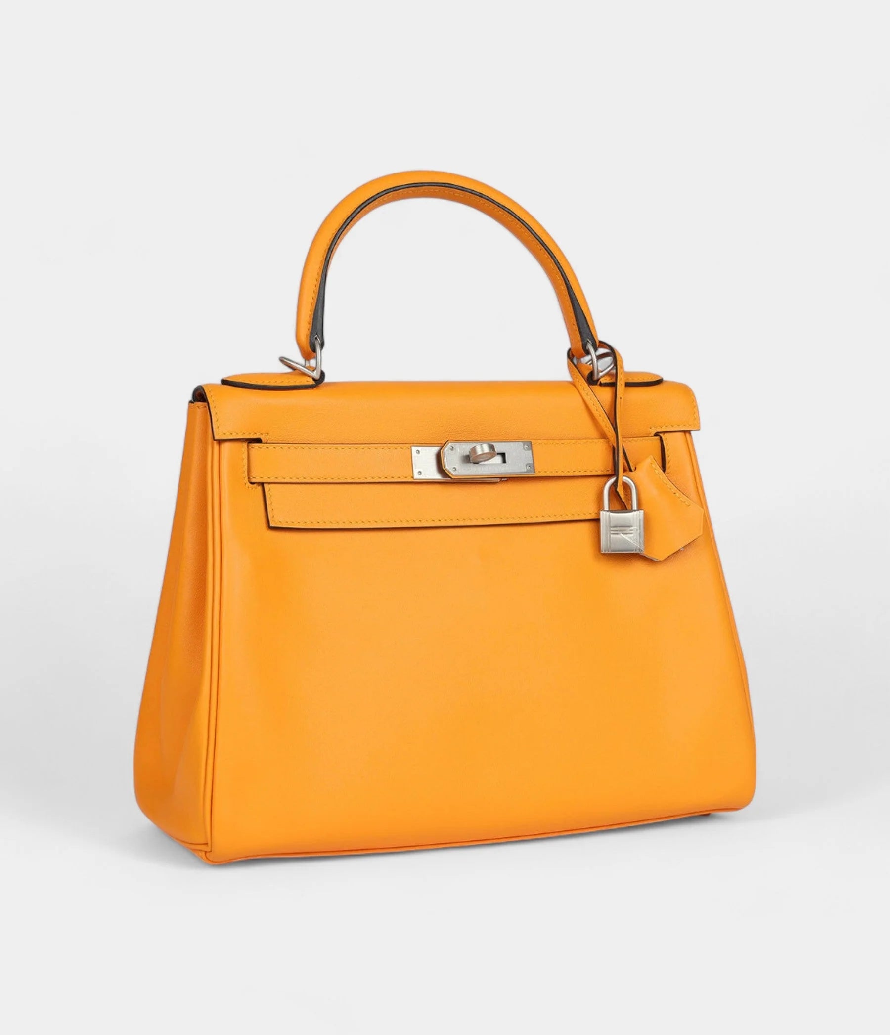 Vintage Hermes Kelly 28 Swift Brushed Palladium Hardware