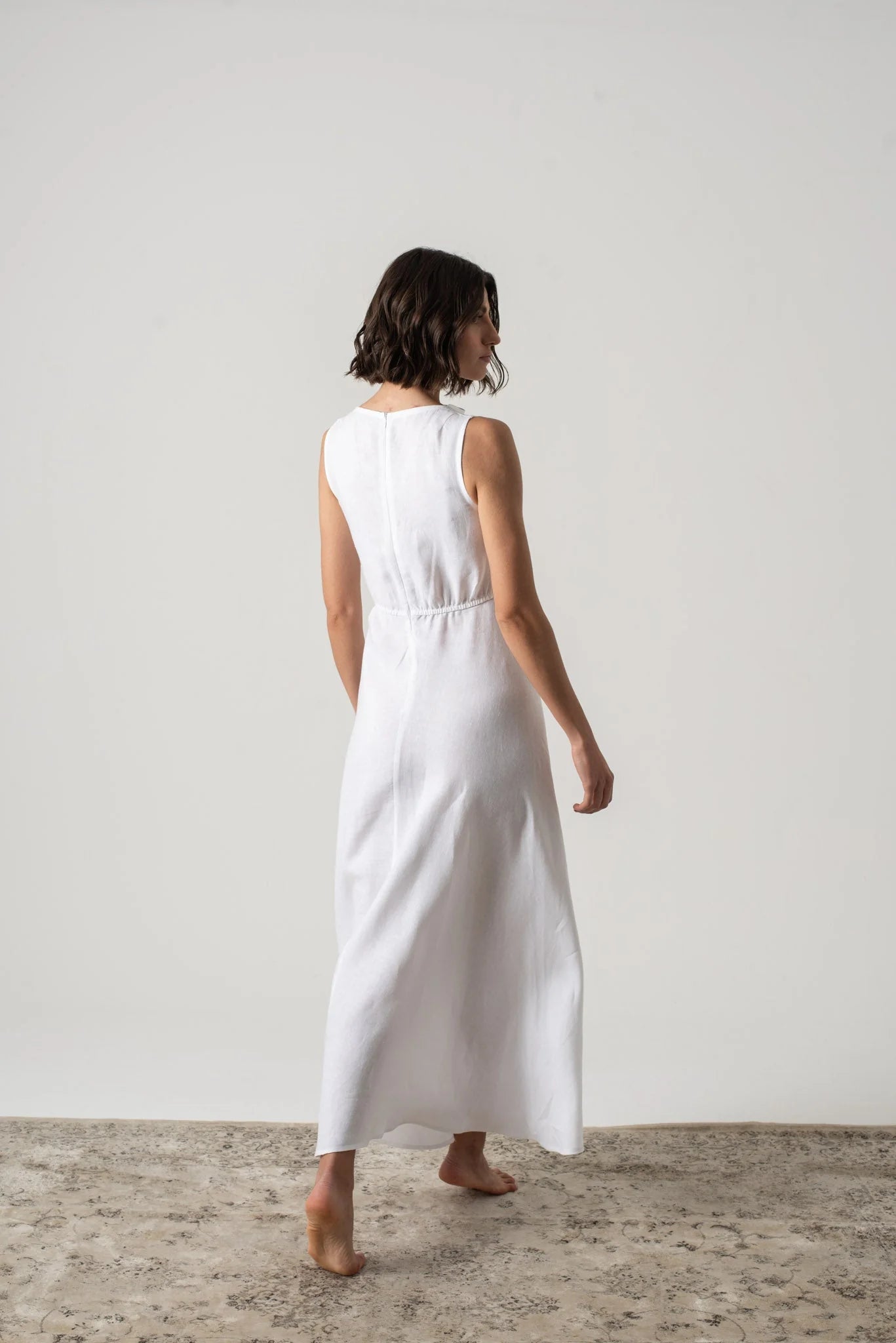 Hemming Midi Dress White