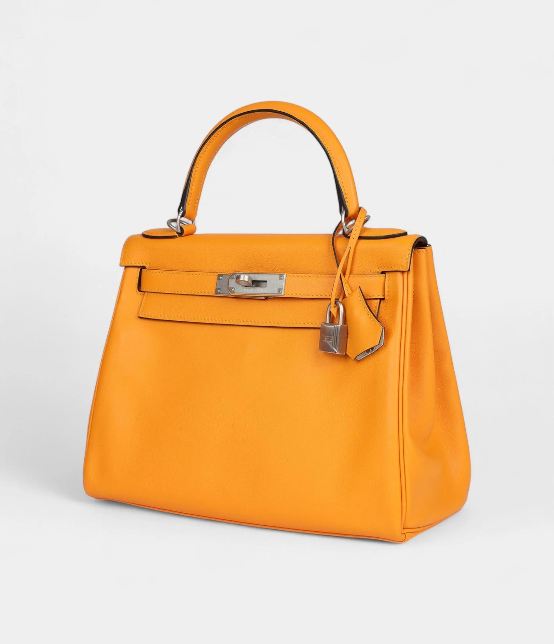 Vintage Hermes Kelly 28 Swift Brushed Palladium Hardware