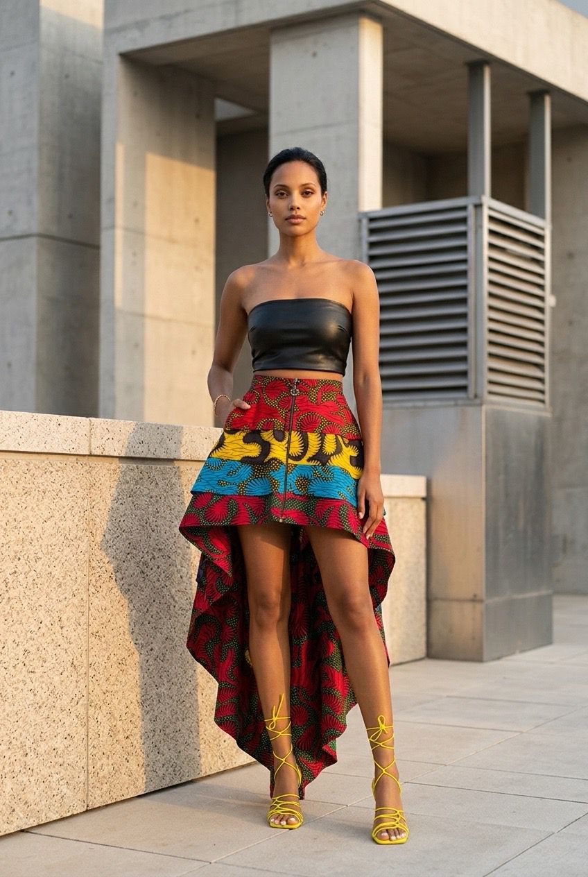 The MARA NOIR High-Low Statement Skirt