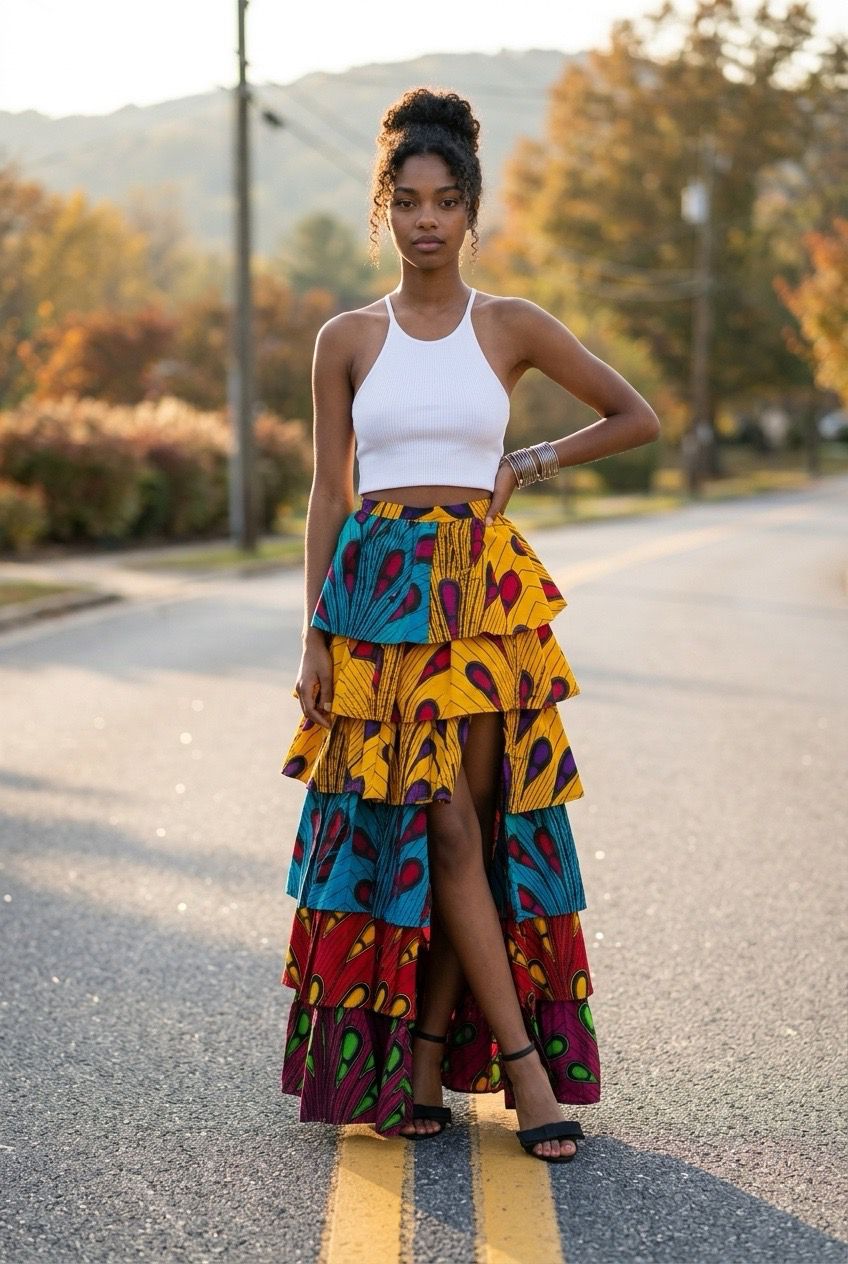 The MARA NOIR Tiered Statement Skirt