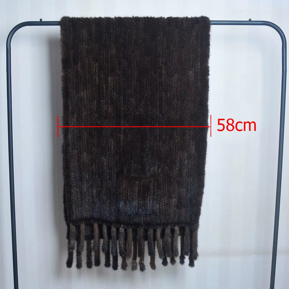 2026 New Women Genuine Knitted Mink Fur Showl Scarf Lady 100%Natural Real Mink Fur Shawl with Tassel Fashion Mink Fur Ponchos