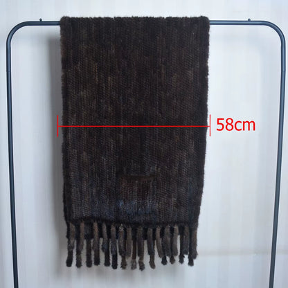 2026 New Women Genuine Knitted Mink Fur Showl Scarf Lady 100%Natural Real Mink Fur Shawl with Tassel Fashion Mink Fur Ponchos