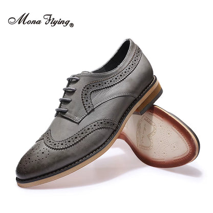 Women Leather Wingtip Oxfords Hand-Made Top Quality Luxury Derby Saddle Casual Flat Lace-Up Shoes for Ladies B098-1